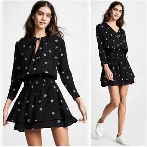 RAILS Flowy Lightweight Jasmine Black Rivet Star Mini Dress Sz M Travel Sunmer